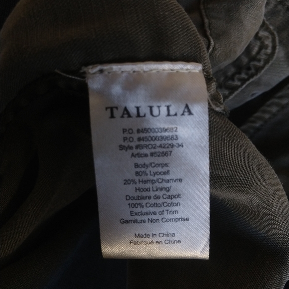 Talula Carbon Zip Hooded Jacket Military Inspired - Picture 3 of 6